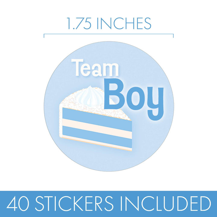 Cake Slice: Gender Reveal Party - Girl or Boy - 40 Stickers - Distinctivs Party