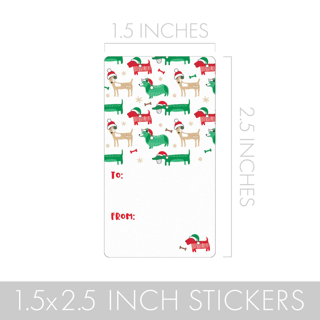 Christmas Gift Tag Stickers: Cats and Dogs Fluffy Fun  – 75 Stickers