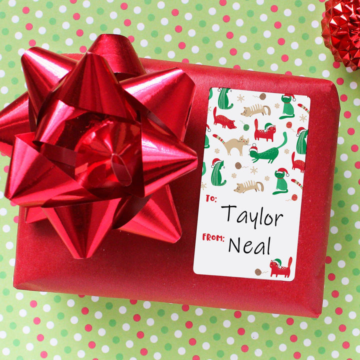 Christmas Gift Tag Stickers: Cats and Dogs Fluffy Fun  – 75 Stickers