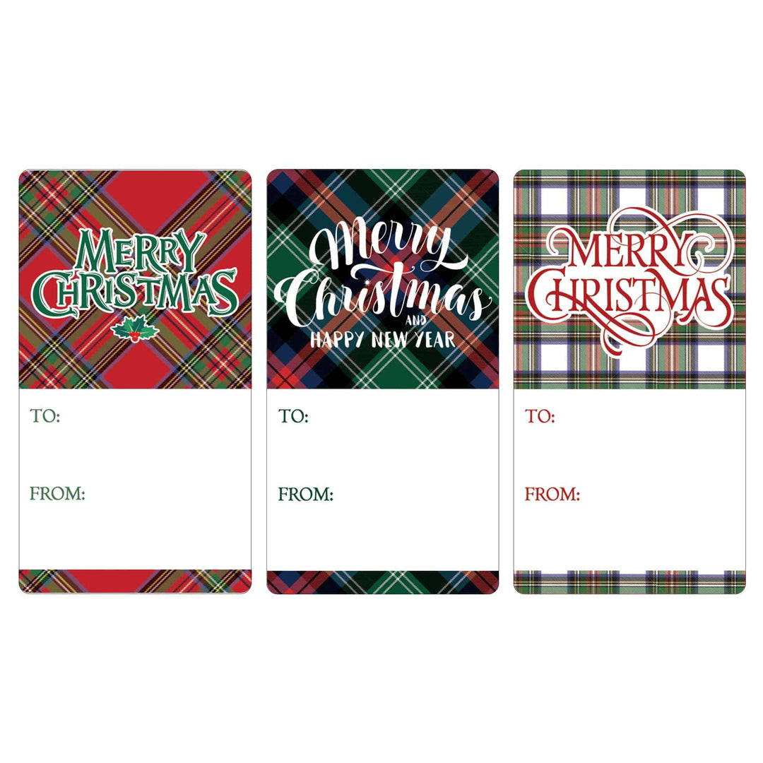 Christmas Gift Tag Stickers: Classic Christmas Plaids – 75 Stickers