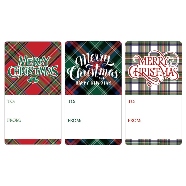 Christmas Gift Tag Stickers: Classic Christmas Plaids – 75 Stickers