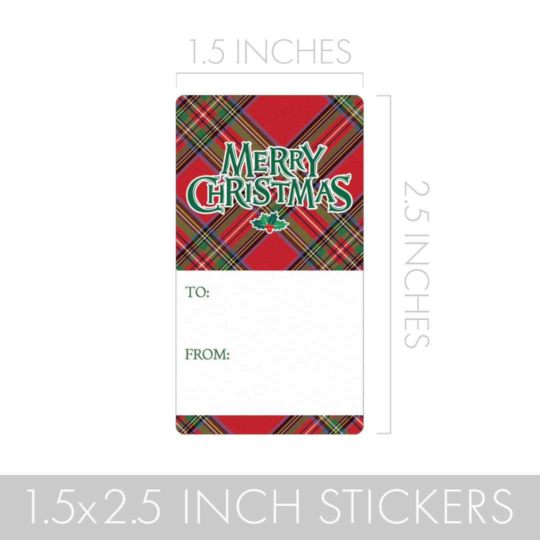 Christmas Gift Tag Stickers: Classic Christmas Plaids – 75 Stickers