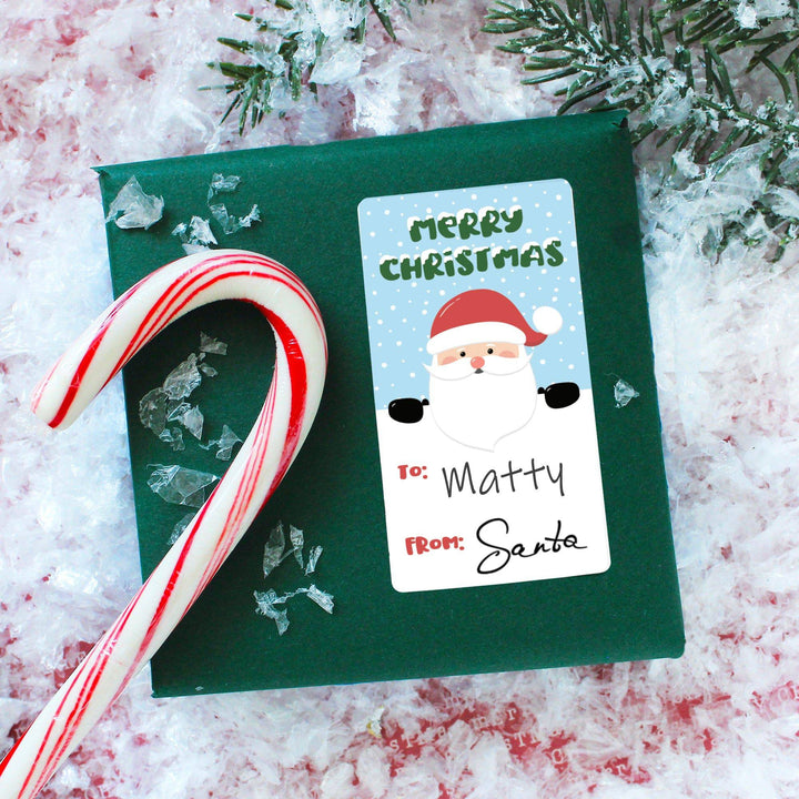 Christmas Gift Tag Stickers: From Santa Claus for Kids - 75 Stickers - Distinctivs Party