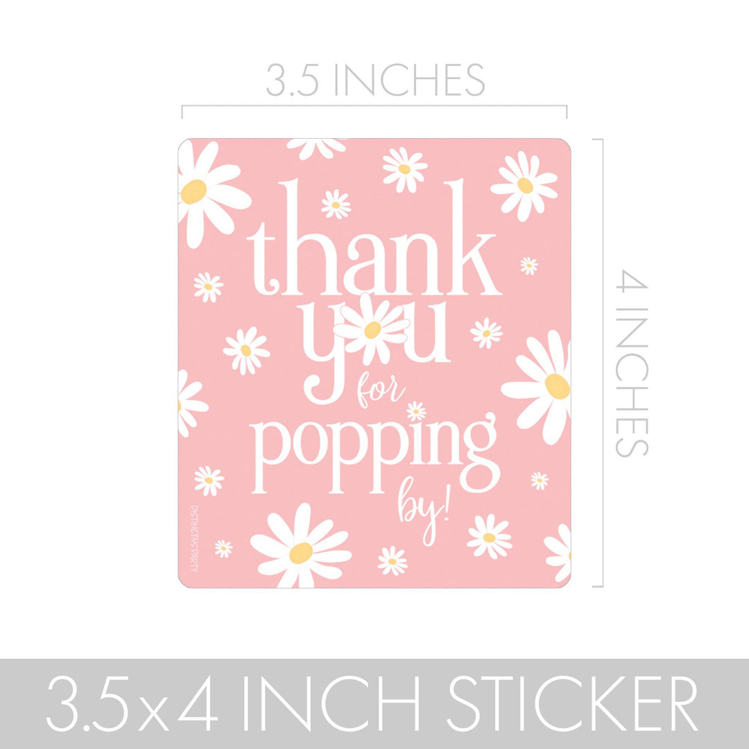 Darling Daisy - 1st Birthday: Popcorn, Chip Bag, and Snack Bag Stickers - 32 Stickers