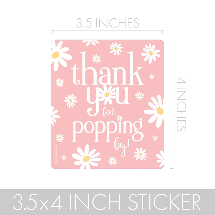 Darling Daisy - 1st Birthday: Popcorn, Chip Bag, and Snack Bag Stickers - 32 Stickers