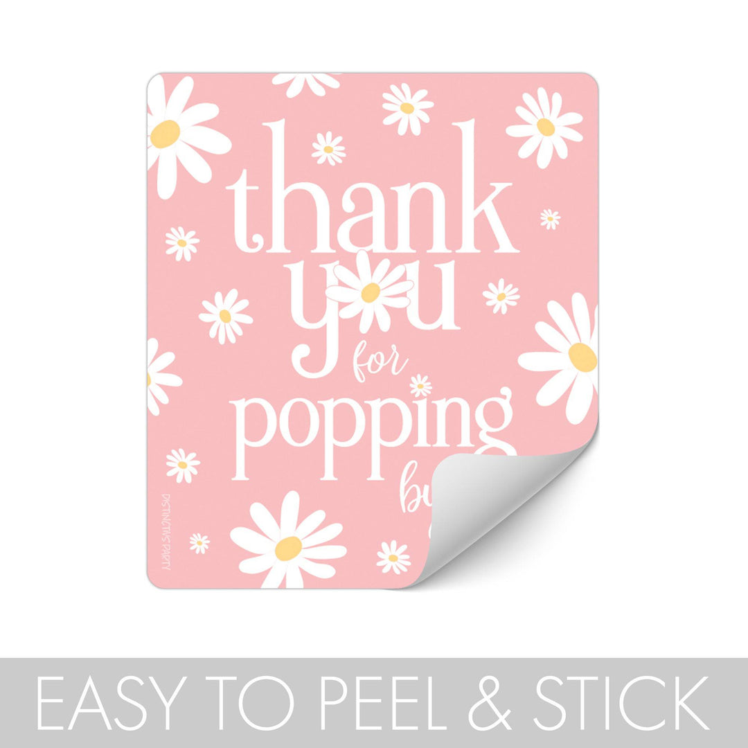 Darling Daisy - 1st Birthday: Popcorn, Chip Bag, and Snack Bag Stickers - 32 Stickers