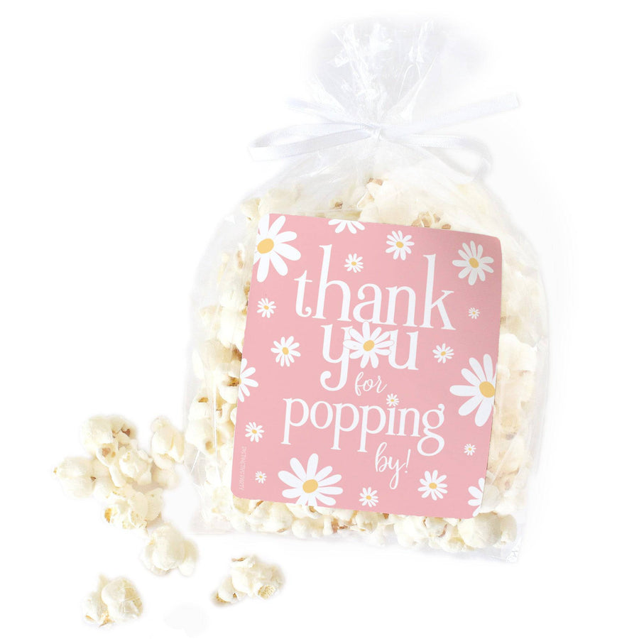 Darling Daisy - 1st Birthday: Popcorn, Chip Bag, and Snack Bag Stickers - 32 Stickers - Distinctivs Party