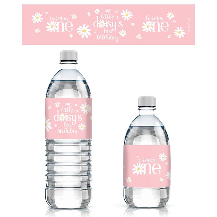 Darling Daisy - 1st Birthday: Water Bottle Labels - 24 Waterproof Stickers