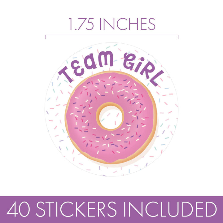 Donut Gender Reveal Party -Team Boy or Team Girl Stickers - 40 Stickers