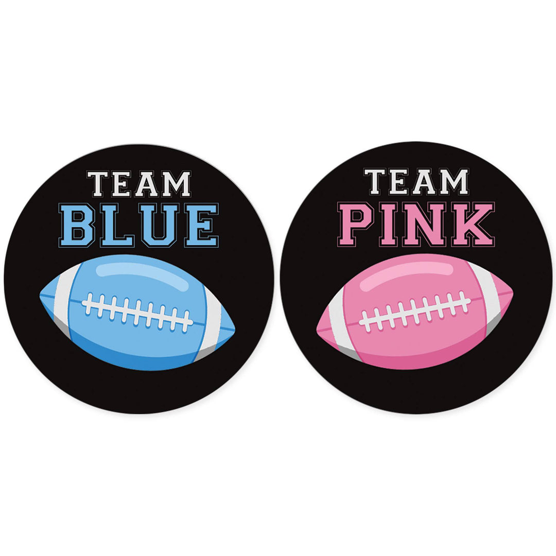 Football: Gender Reveal Party - Pink or Blue  - 40 Stickers