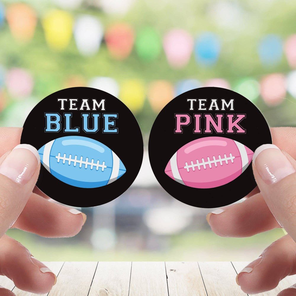 Football: Gender Reveal Party - Pink or Blue  - 40 Stickers - Distinctivs Party