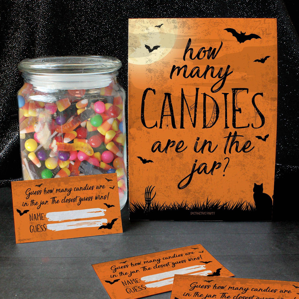 Full Moon: Halloween How Many Candies in the Jar Party Game - Distinctivs Party