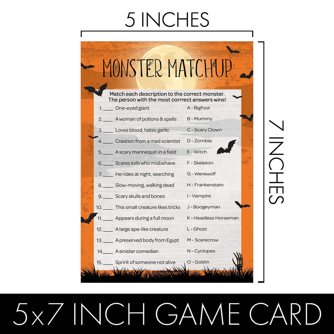 Full Moon: Halloween Party Game Bundle - Monster Matchup, Most Likely To, Picture Quiz & Cats, Bats N' Spiders Trivia Game - 4 Games for 25 Players - 50 Dual Sided Cards