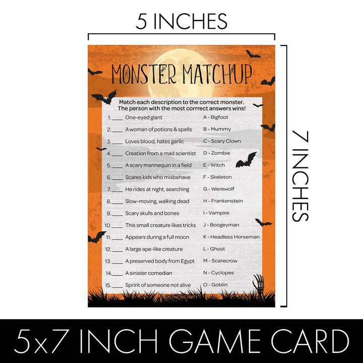 Full Moon: Halloween Party Game Bundle - Monster Matchup, Most Likely To, Picture Quiz & Cats, Bats N' Spiders Trivia Game - 4 Games for 25 Players - 50 Dual Sided Cards