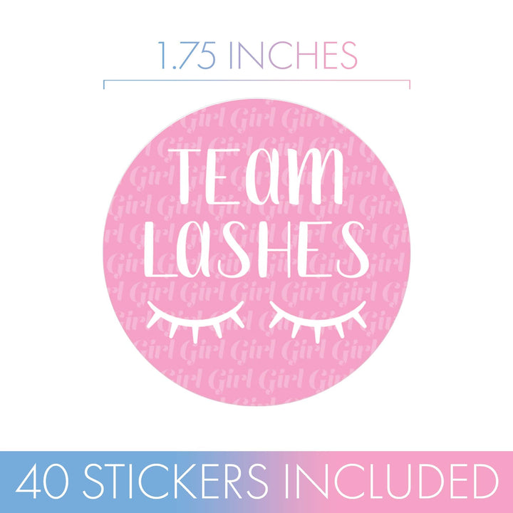 Gender Reveal Party: Lashes or Staches - Team Boy or Girl Voting Stickers - Baby Shower -  40 Stickers