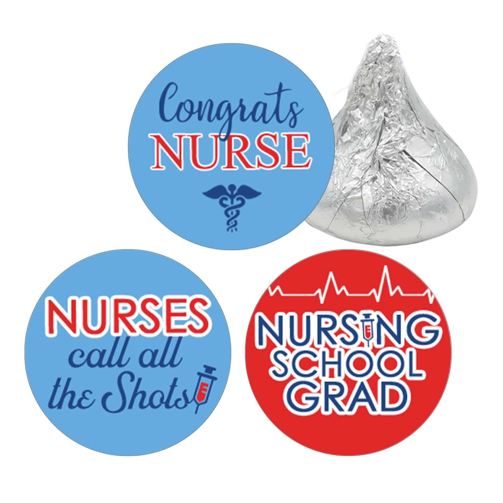Graduation Class of 2025: Nursing School Graduation Party Favor Stickers - Fits on Hershey® Kisses - 180 Stickers - Distinctivs Party