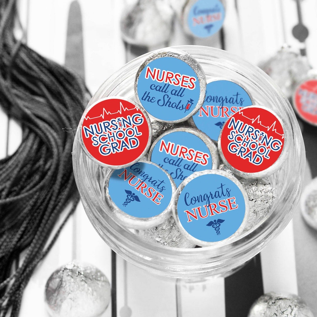 Graduation Class of 2025: Nursing School Graduation Party Favor Stickers - Fits on Hershey® Kisses - 180 Stickers