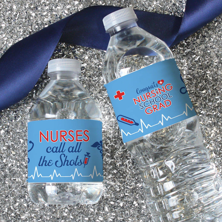 Graduation Class of 2025: Nursing School Graduation Party Favors - Water Bottle Labels  - 24 Waterproof Stickers