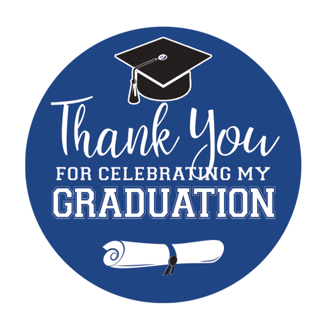 Graduation Class of 2025: Thank You Sticker Labels  - 17 School Colors - 40 Stickers