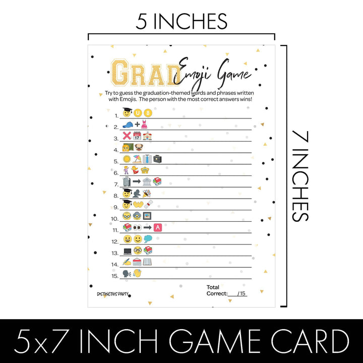 Graduation Party Game: Emoji Game Class of 2025 Graduation Party Activity - 25 Player Cards