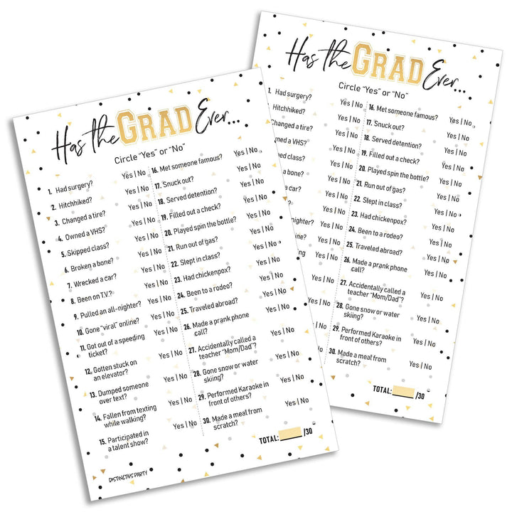 Graduation Party Game: Has the Grad Ever Class of 2025 Graduation Party Activity - 25 Cards