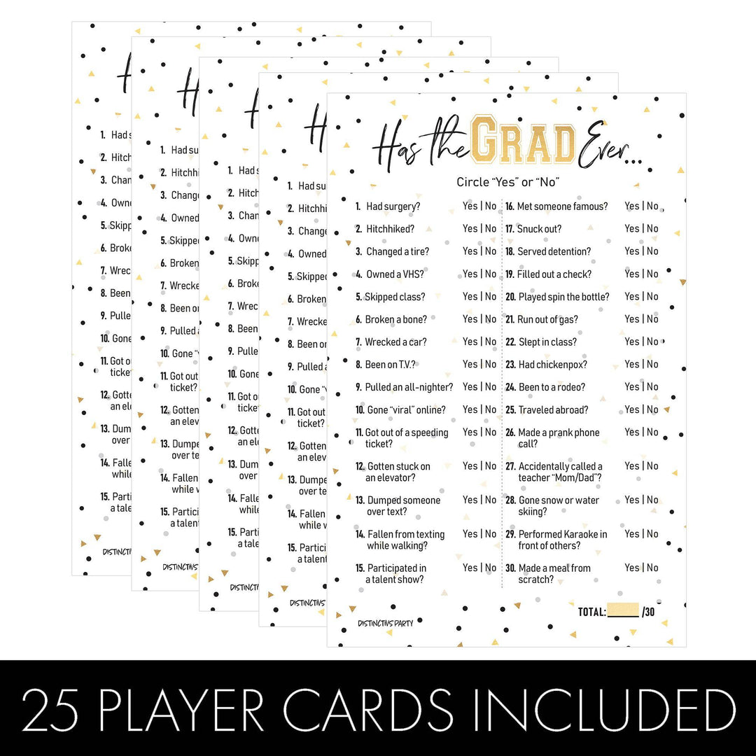 Graduation Party Game: Has the Grad Ever Class of 2025 Graduation Party Activity - 25 Cards