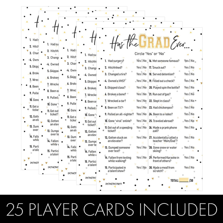 Graduation Party Game: Has the Grad Ever Class of 2025 Graduation Party Activity - 25 Cards