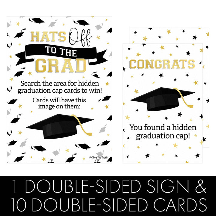 Graduation Party Game: Scavenger Hunt - Class of 2025 - Self-Standing Sign and 10 Cards