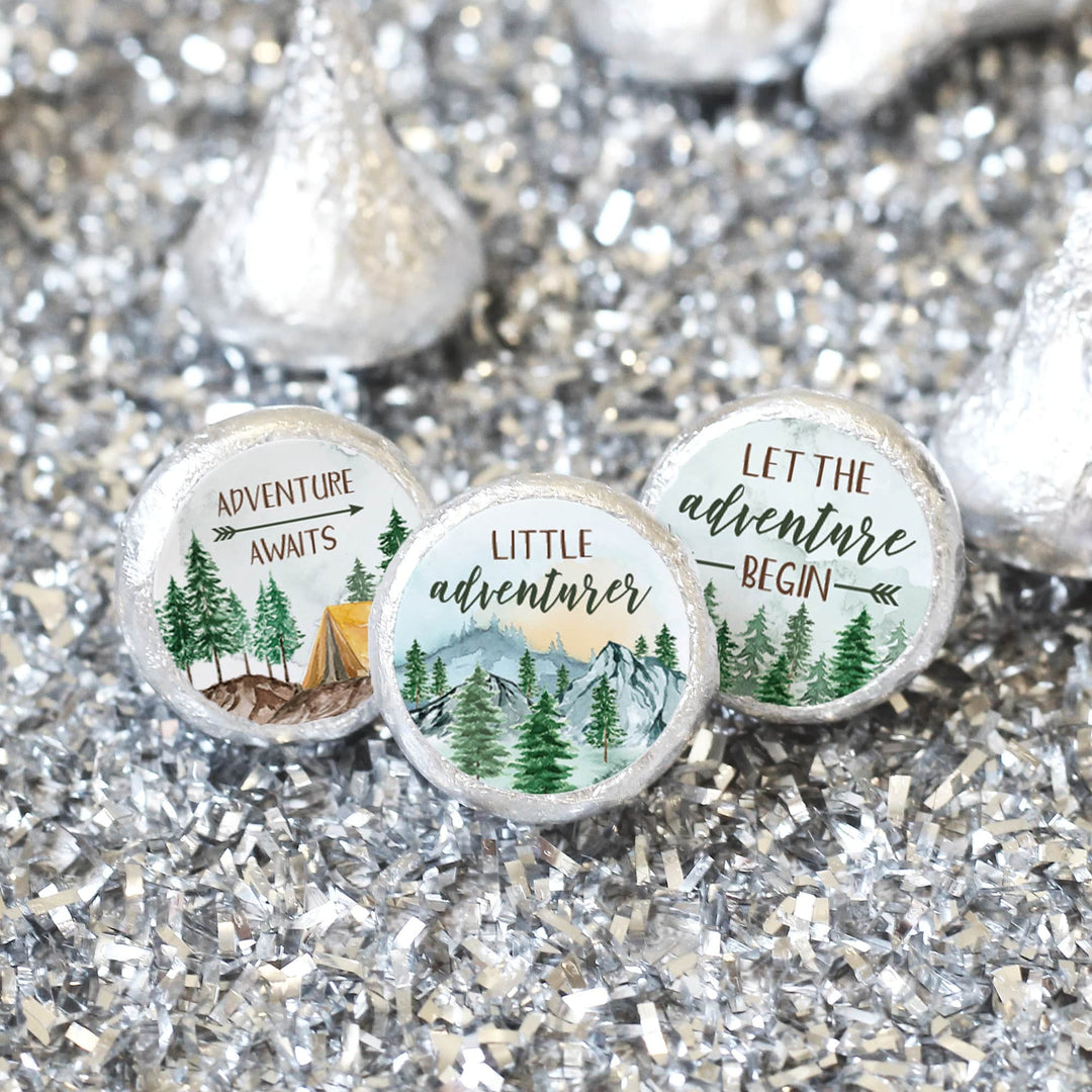 Little Adventurer - Baby Shower Stickers - Fits on Hershey's Kisses - 180 Pack