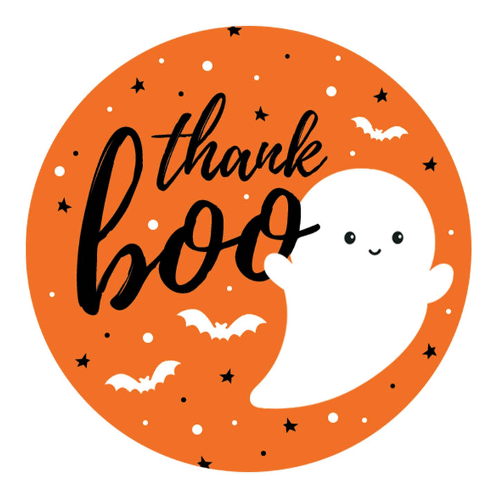 Little Boo: Orange - Baby Shower - Thank You Stickers -  40 Stickers