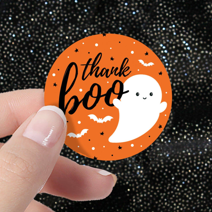 Little Boo: Orange - Baby Shower - Thank You Stickers -  40 Stickers