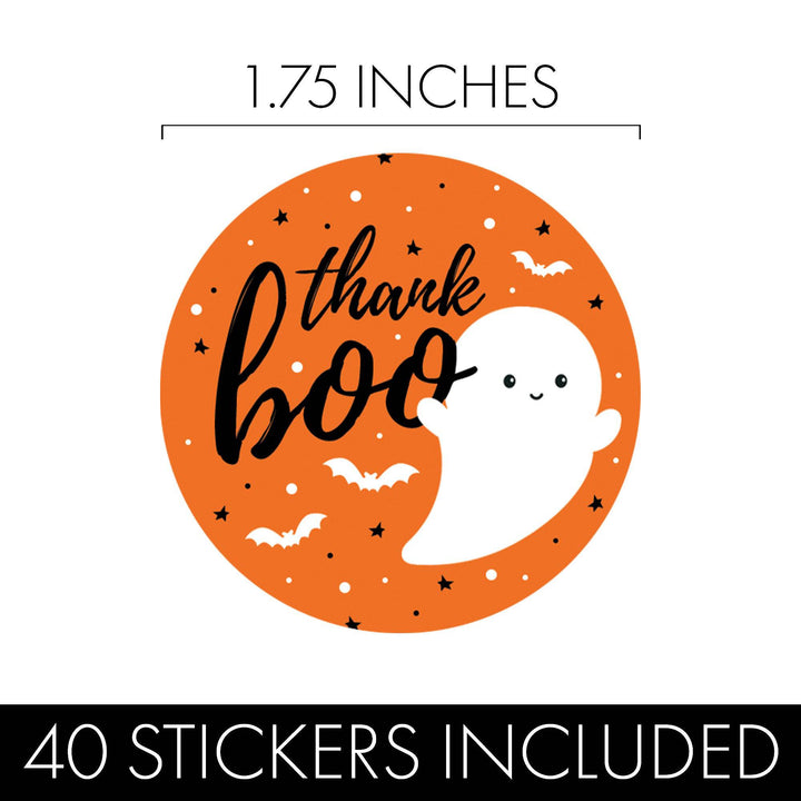 Little Boo: Orange - Baby Shower - Thank You Stickers -  40 Stickers