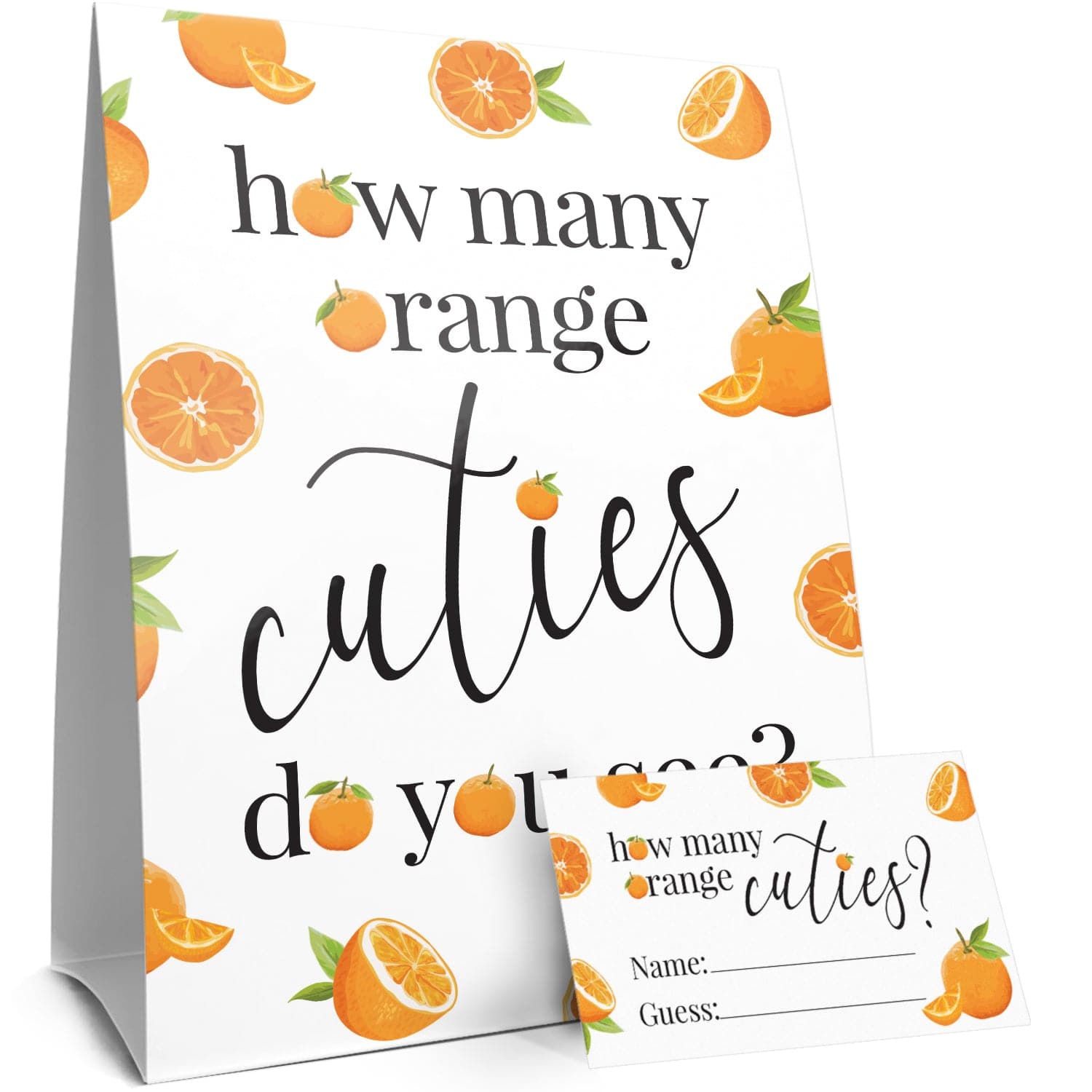 Little Cutie: Baby Shower Game - How Many Orange Cuties Do You See? - Distinctivs Party