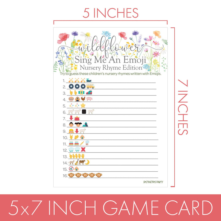 Little Wildflower: Baby Shower Game - Emoji Guessing Game and Price is Right Baby Shower - Two Game Bundle -  Girl, Spring -20 Dual-Sided Game Cards - Distinctivs Party