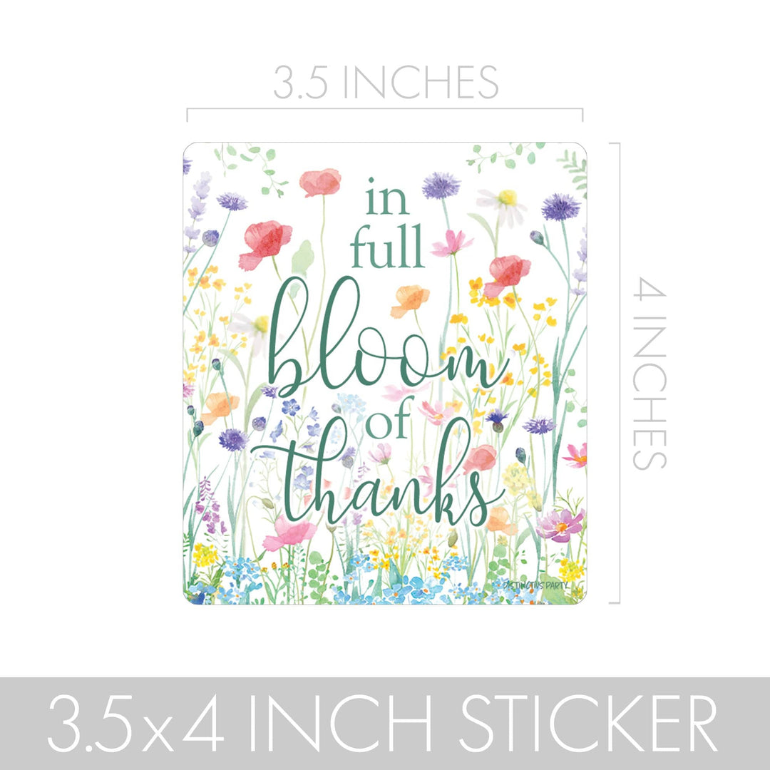 Little Wildflower: Baby Shower Popcorn Bag Stickers | Spring Baby Shower Snack Bag Chip Labels