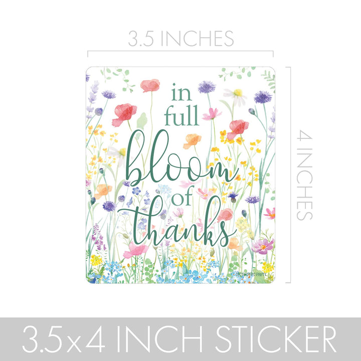 Little Wildflower: Baby Shower Popcorn Bag Stickers | Spring Baby Shower Snack Bag Chip Labels