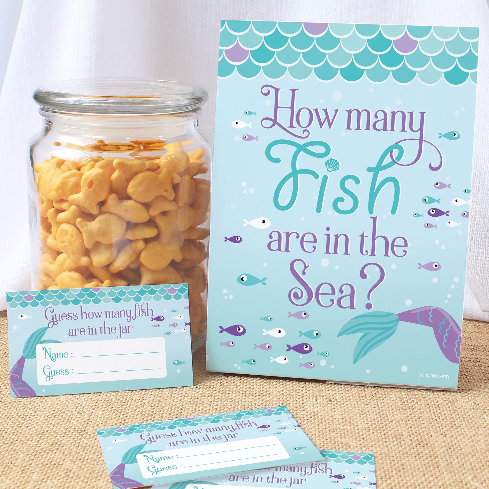 Mermaid: Let's Be Mermaids - Kid's Birthday - How Many Fish in the Sea Game - Distinctivs Party