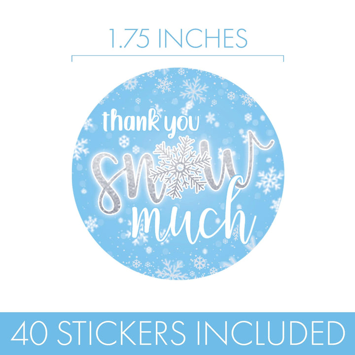 Onederland Snowflake: Blue - Winter First Birthday - Thank You Snow Much - 45 Stickers - Distinctivs Party