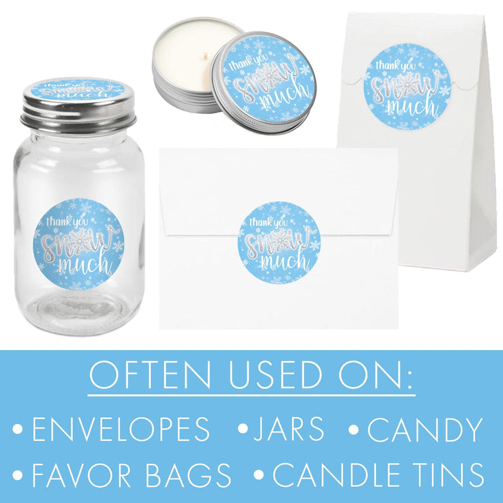 Onederland Snowflake: Blue - Winter First Birthday - Thank You Snow Much - 45 Stickers - Distinctivs Party