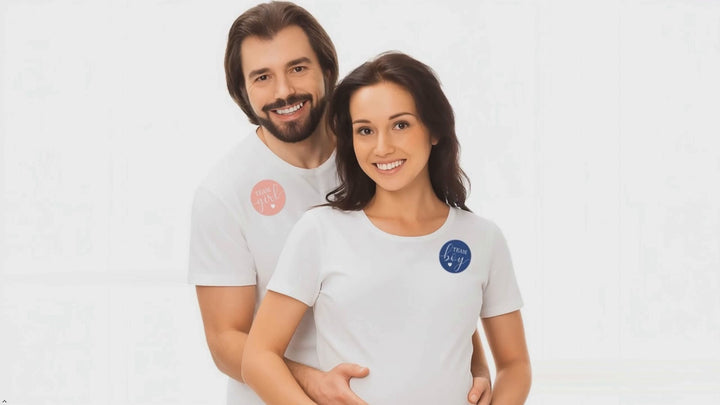 Fiesta de revelación de género: cuatro conjuntos de colores - pegatinas de equipo niño o equipo niña - 40 pegatinas
