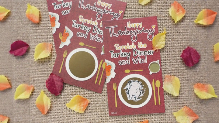 Turkey Day: Thanksgiving  Scratch Off Game Cards - 28 Scratchers