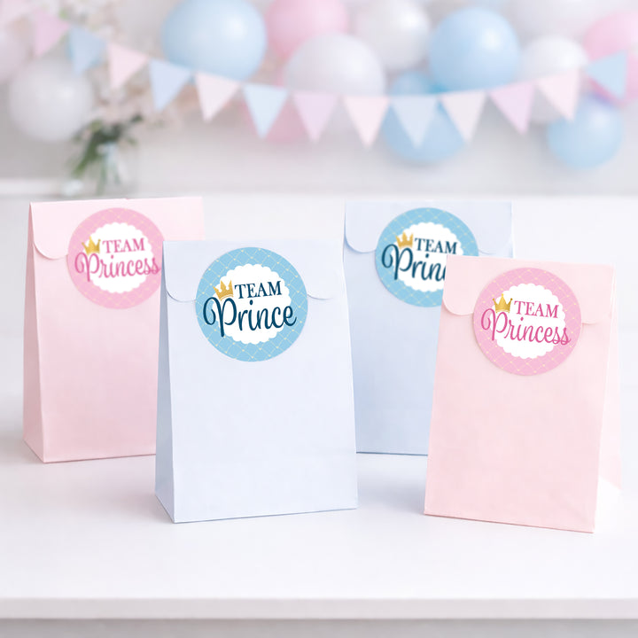 Royal Baby Gender Reveal Party -Team Prince or Team Princess - 40 Stickers