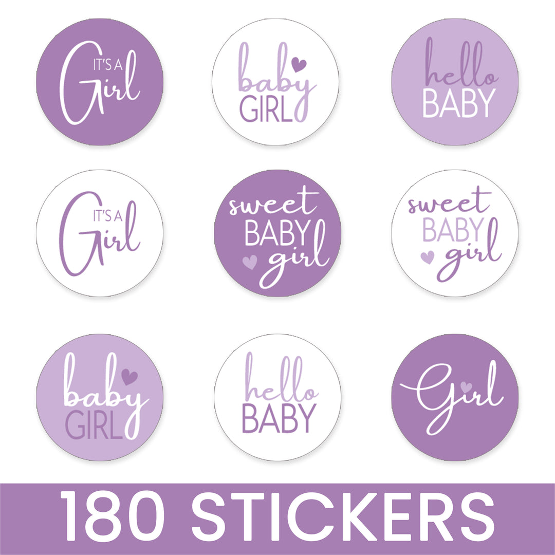 Sweet Baby Girl: Púrpura - Es una niña pegatinas para besos caramelos - 180 etiquetas