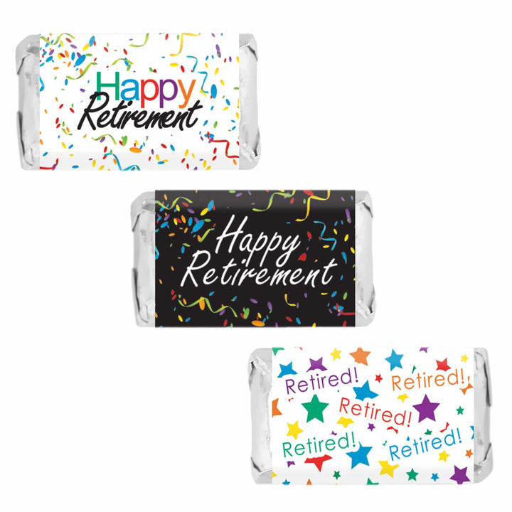 Retirement Party: Colorful Confetti - Mini Candy Bar Wrappers - 45 Stickers