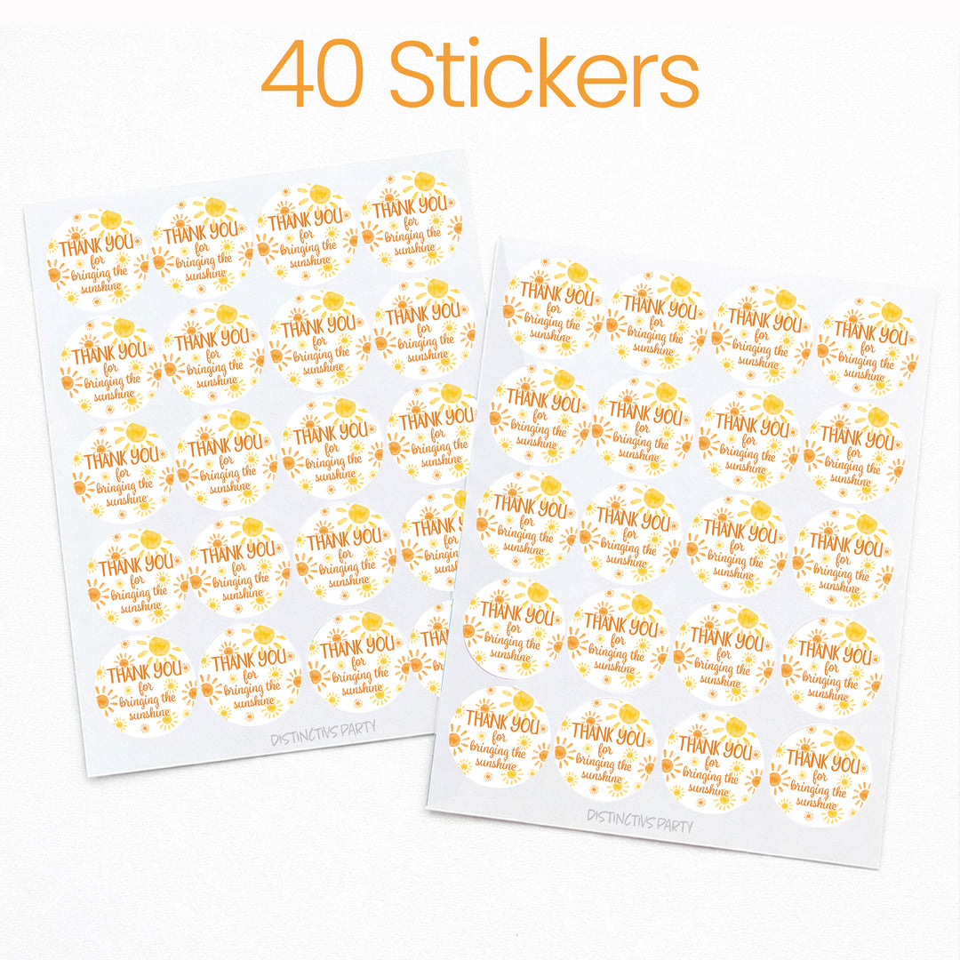 1st Trip Around the Sun - 1st Birthday: Circle Label Stickers, Thank You - 40 Stickers