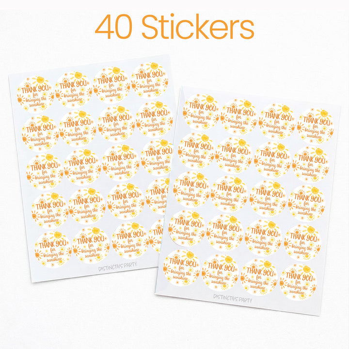 1st Trip Around the Sun - 1st Birthday: Circle Label Stickers, Thank You - 40 Stickers