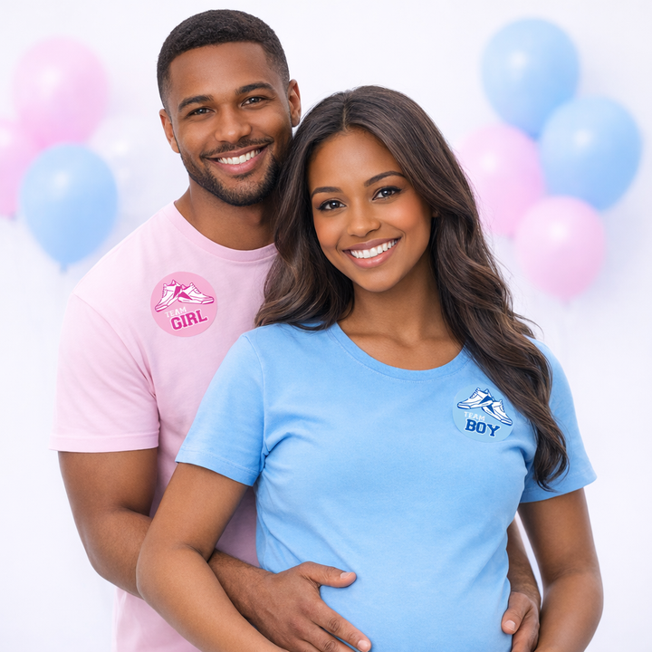 Sneakers: Gender Reveal Party - Team Boy or Team Girl - 40 Stickers