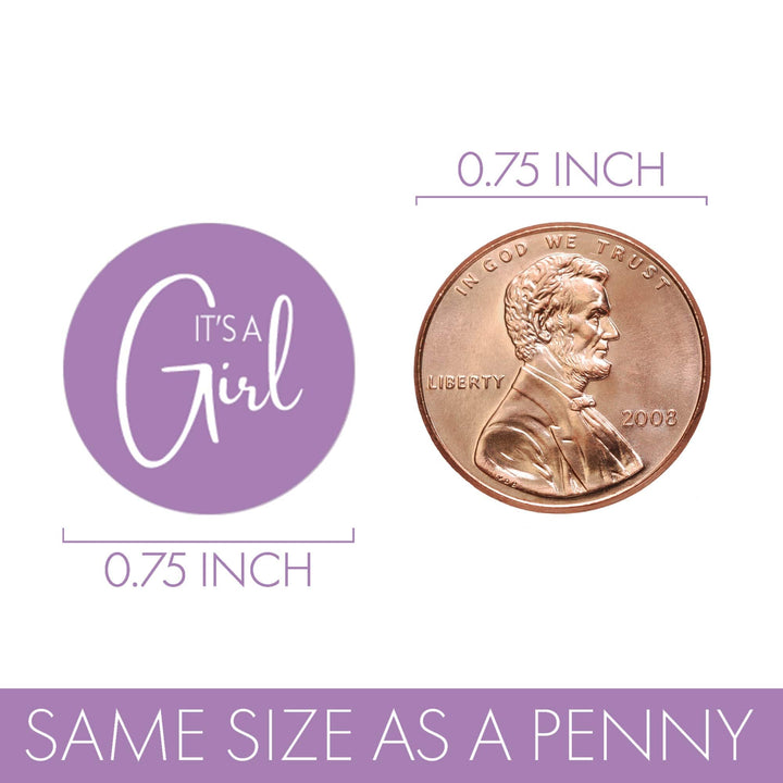 Sweet Baby Girl: Purple - It’s a Girl Stickers for Kisses Candies - 180 Label Count - Distinctivs Party