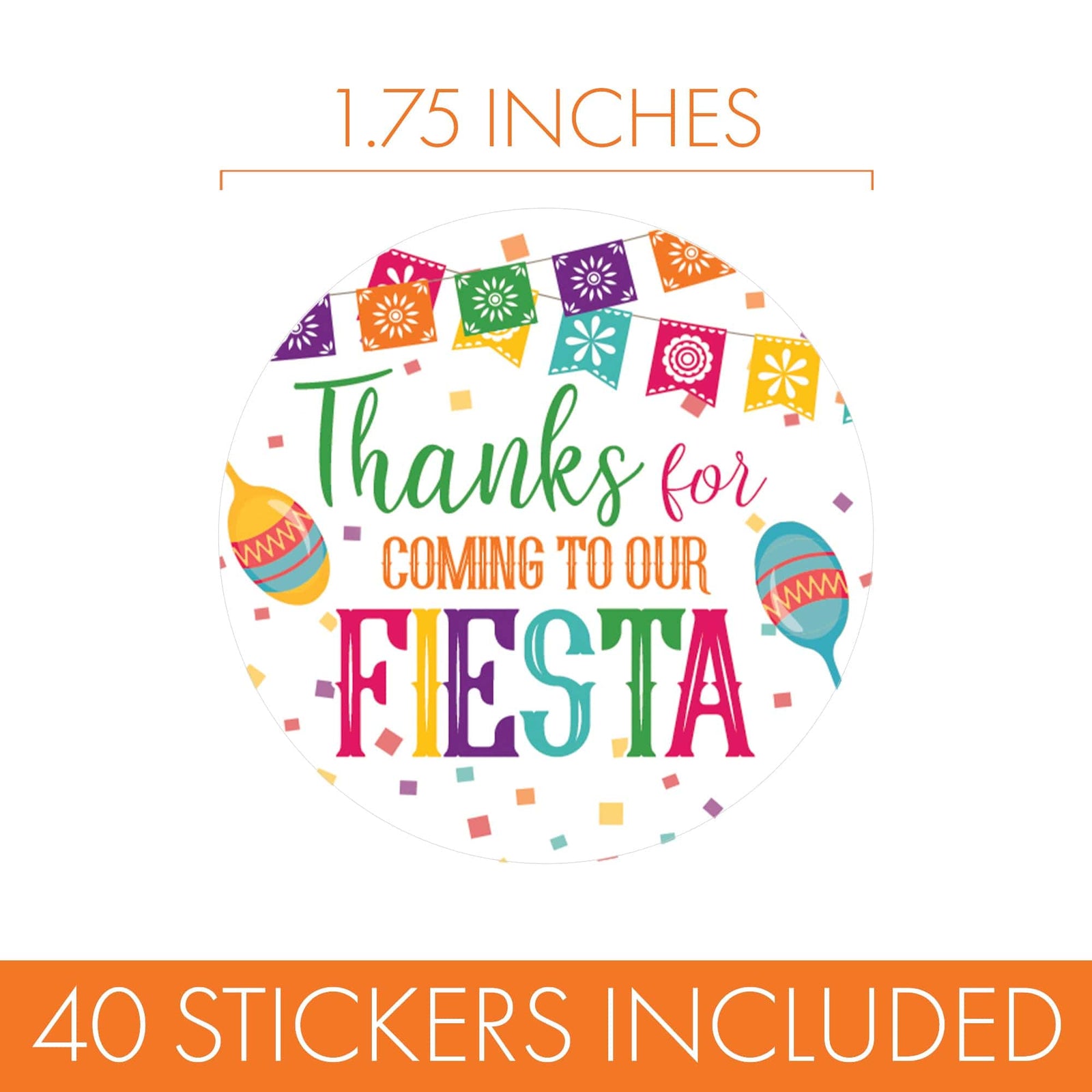 Taco 'Bout a Baby: Baby Shower - Thanks for Coming to Our Fiesta Stickers - 40 Stickers - Distinctivs Party
