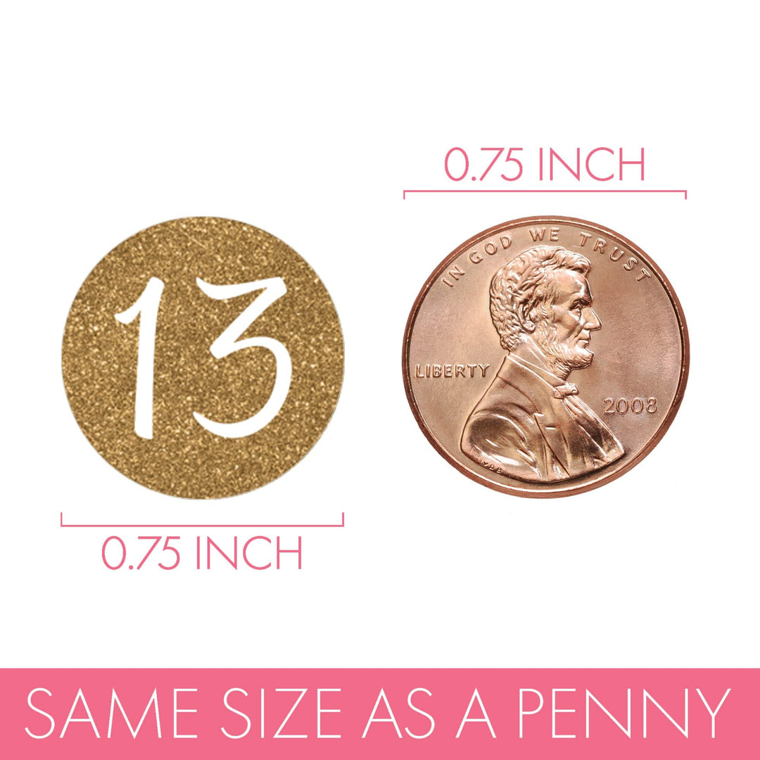 Thirteenth Birthday: Gold Confetti Pink & Gold - Party Stickers - Fits Hershey®  Kisses - 180 Stickers - Distinctivs Party
